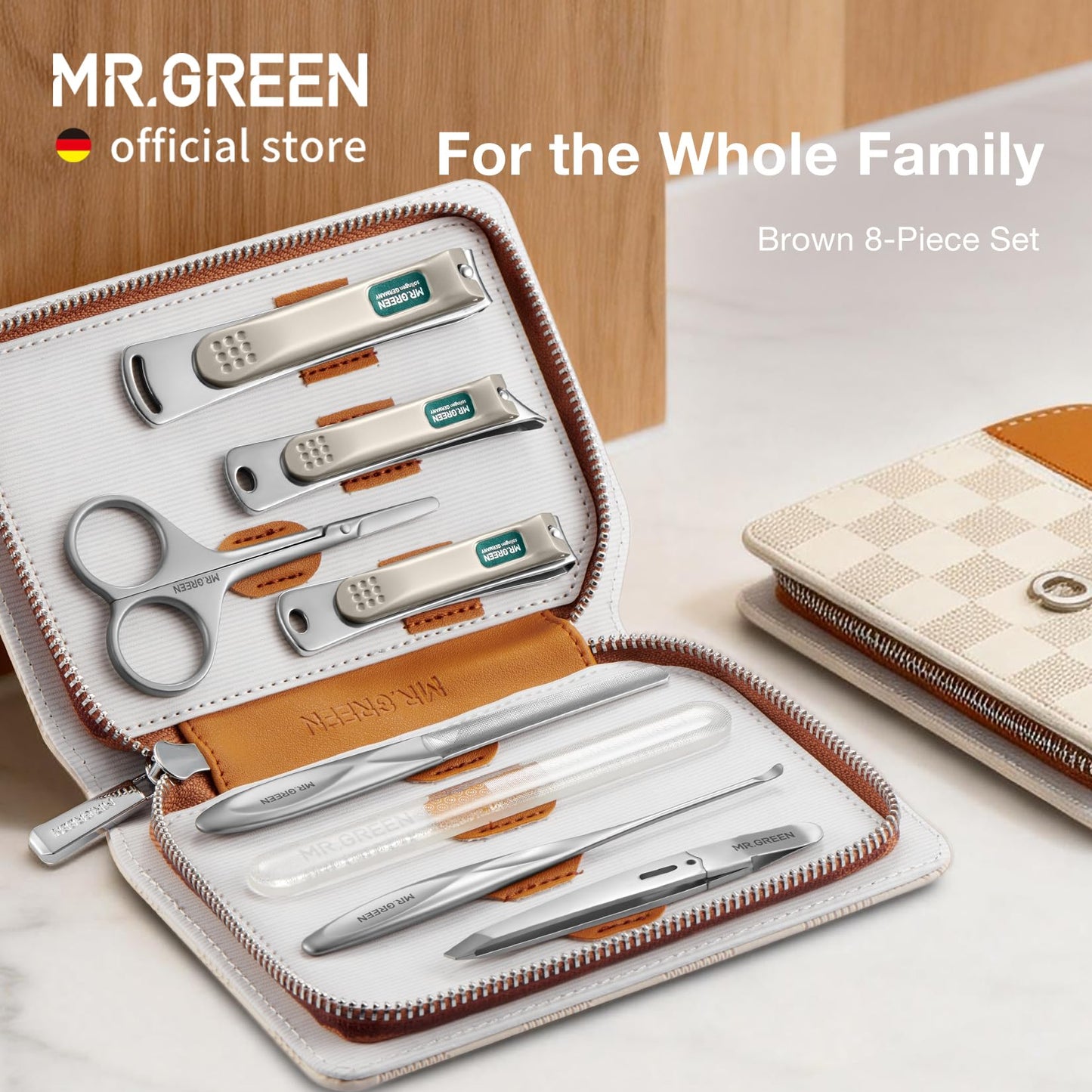 MR.GREEN Manicure Sets Light Luxury Nail Clipper Kits Personal Care Tools Fashion Contrasting PU Case (Mr-8885)