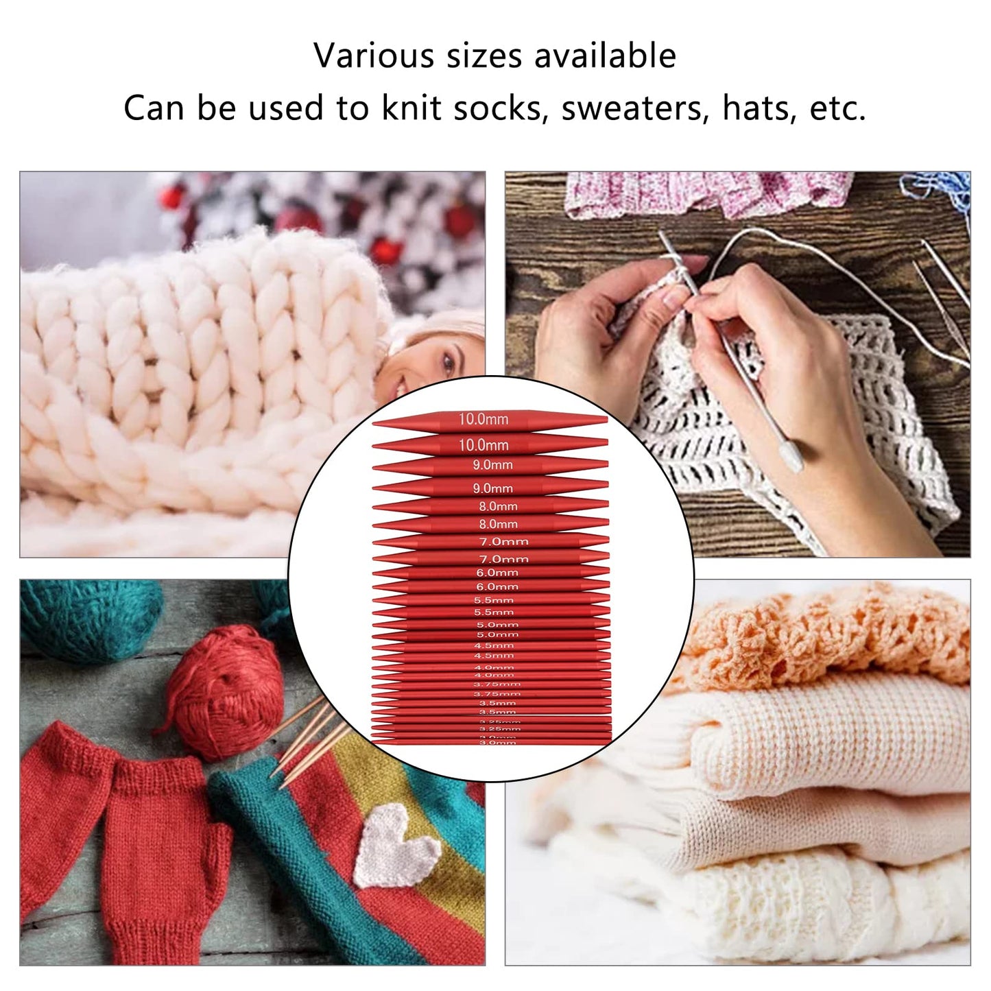 Fayelume Interchangeable Knitting Needles, Circular Knitting Needles Set, with Storage Case and Extension Cable Knit, for Beginners, 3 MM to 10 MM