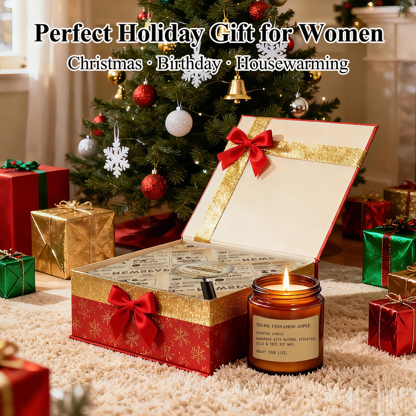 12 Pack Aromatherapy Candles for Home Scented, Aromatherapy Jar Candle Gifts for Women, Natural Soy Wax Amber Candle Set, Scented Candles Set for Birthday Present