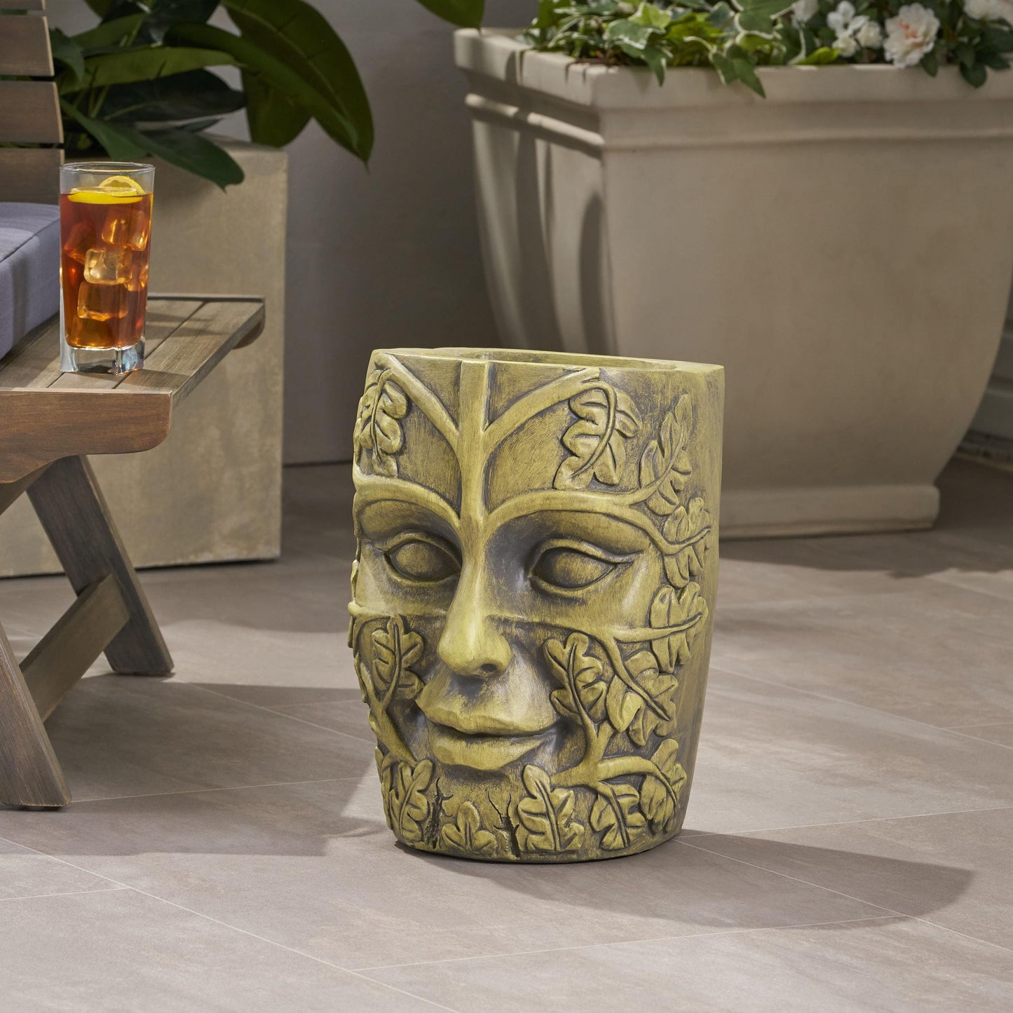 agnixnaf Garden Urn Planter,Flower Urn,Plant Pots,Sturdy Construction,Outdoor Flower Pots Home Garden,No Assembly Required