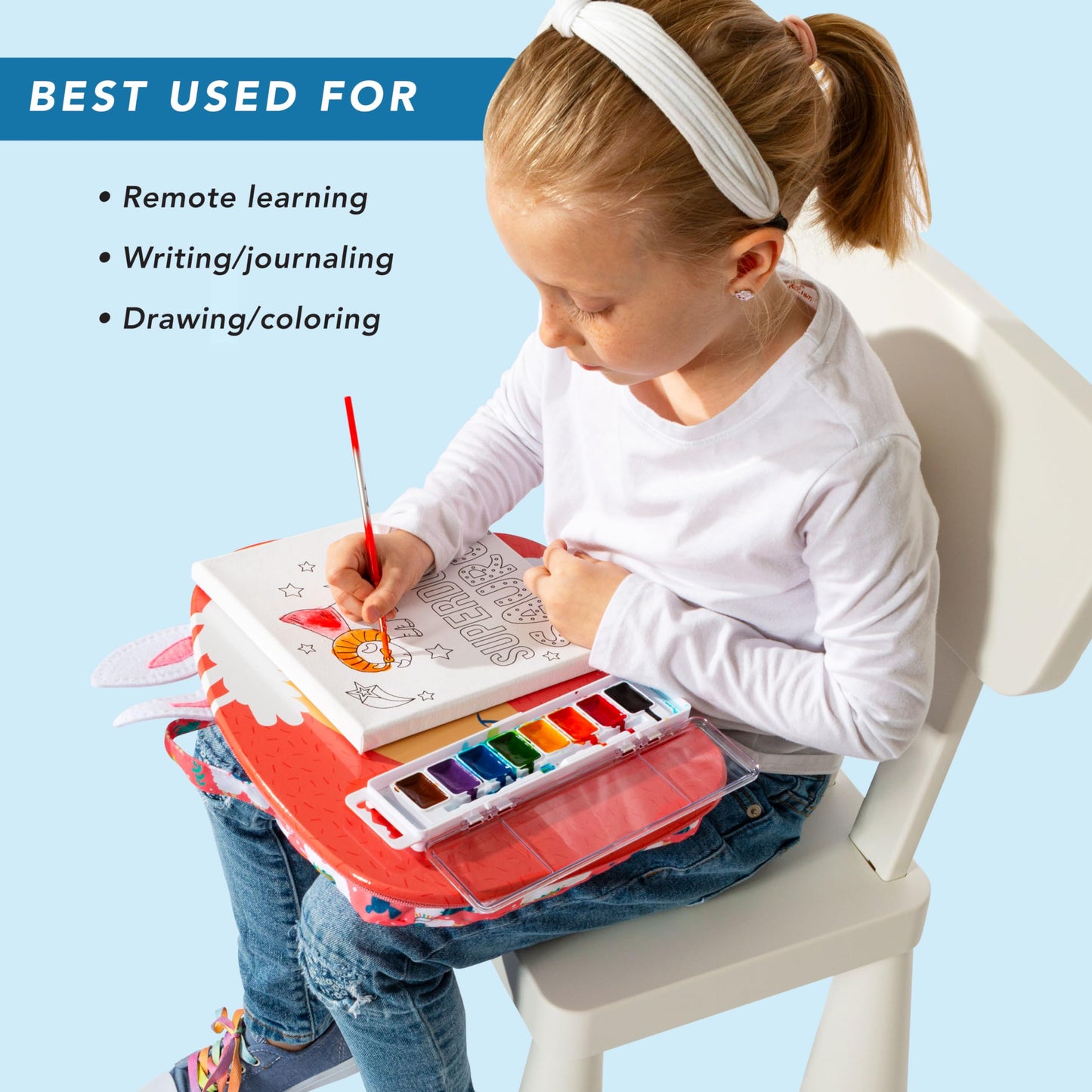 LAPGEAR Lap Pets Lap Desk for Lil’ Kids - Llama - Fits up to 11.6 Inch Laptops - Style No. 46749