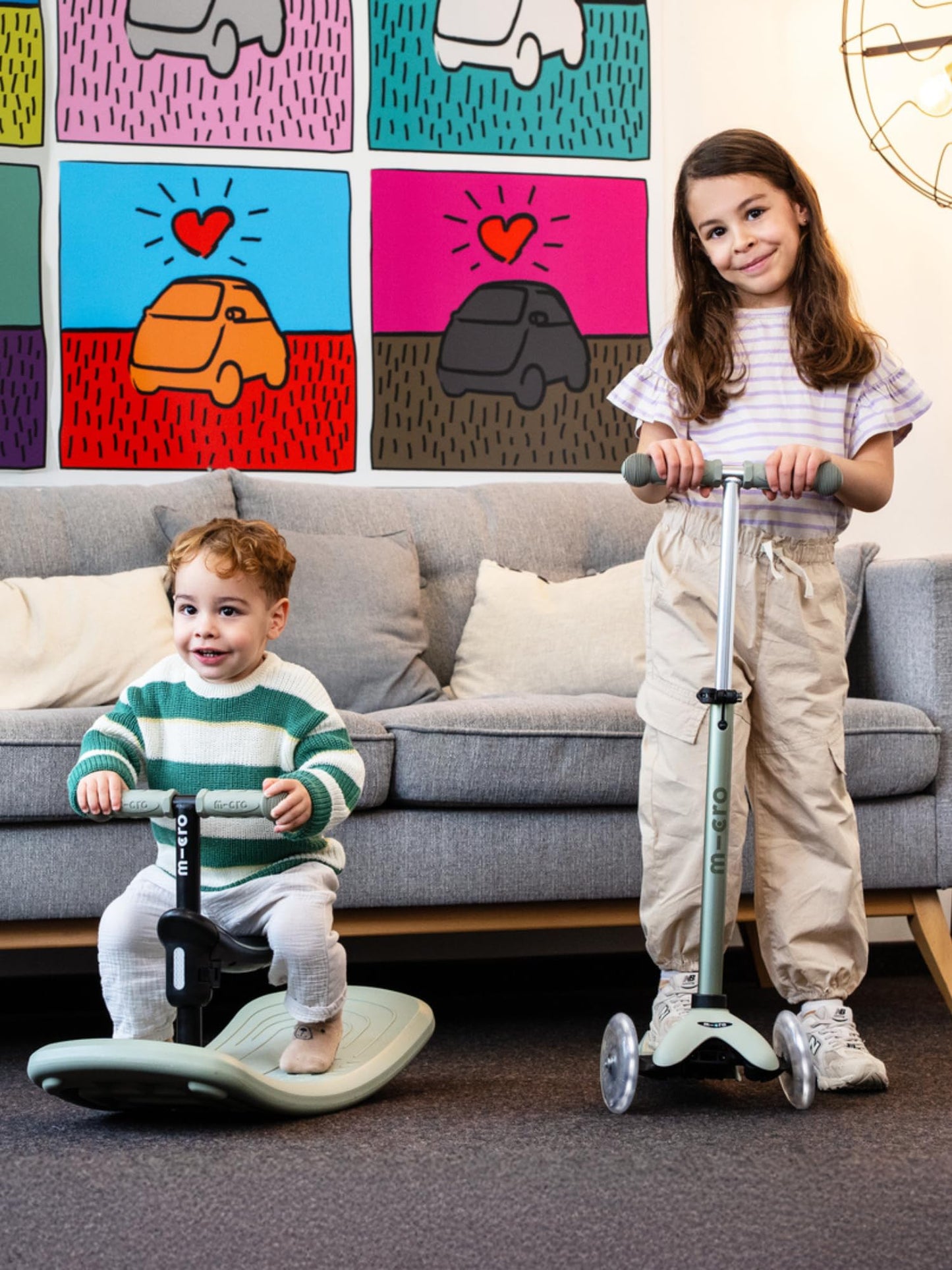 Micro Kickboard | Mini Rock & Go LED Kids Scooter for Ages 1-6 | Children up to 110 lbs | Lean-to-Steer Design | 6 in 1 | Adjustable T Bar | Smooth Ride, PU Wheels | Swiss Design