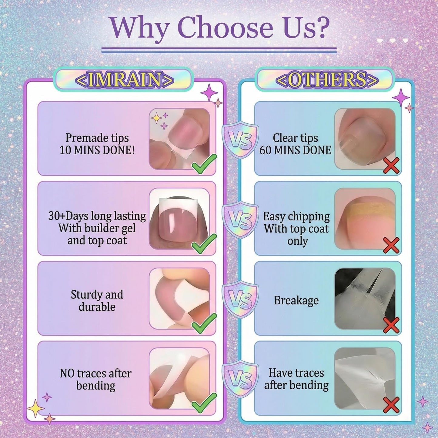 IMRAIN Almond Press on Nails, Medium Fake Nails, 3D Sculpted Pink Flower Gold Chrome, 24Pcs Reusable Glue on Nails for Women, Salon Quality