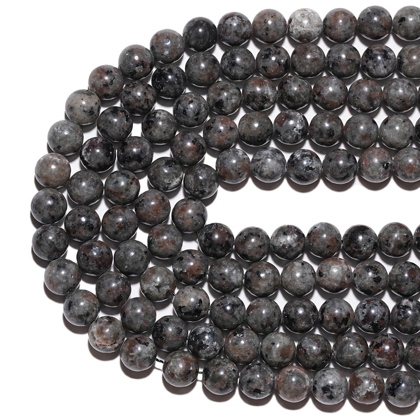 10mm Natural Flame Yooperlite Gemstone Beads Polished Round Smooth Stone Beads for Bracelets Jewelry Making 15inch Loose Beads