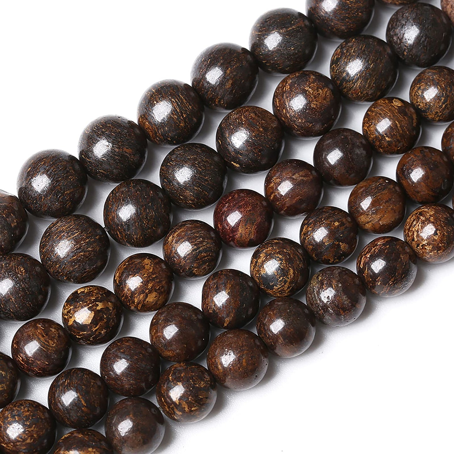 58pcs 6mm Natural Stone Beads Brown Bronzite Gemstone Round Loose Beads for Jewelry Making DIY Bracelet Necklace