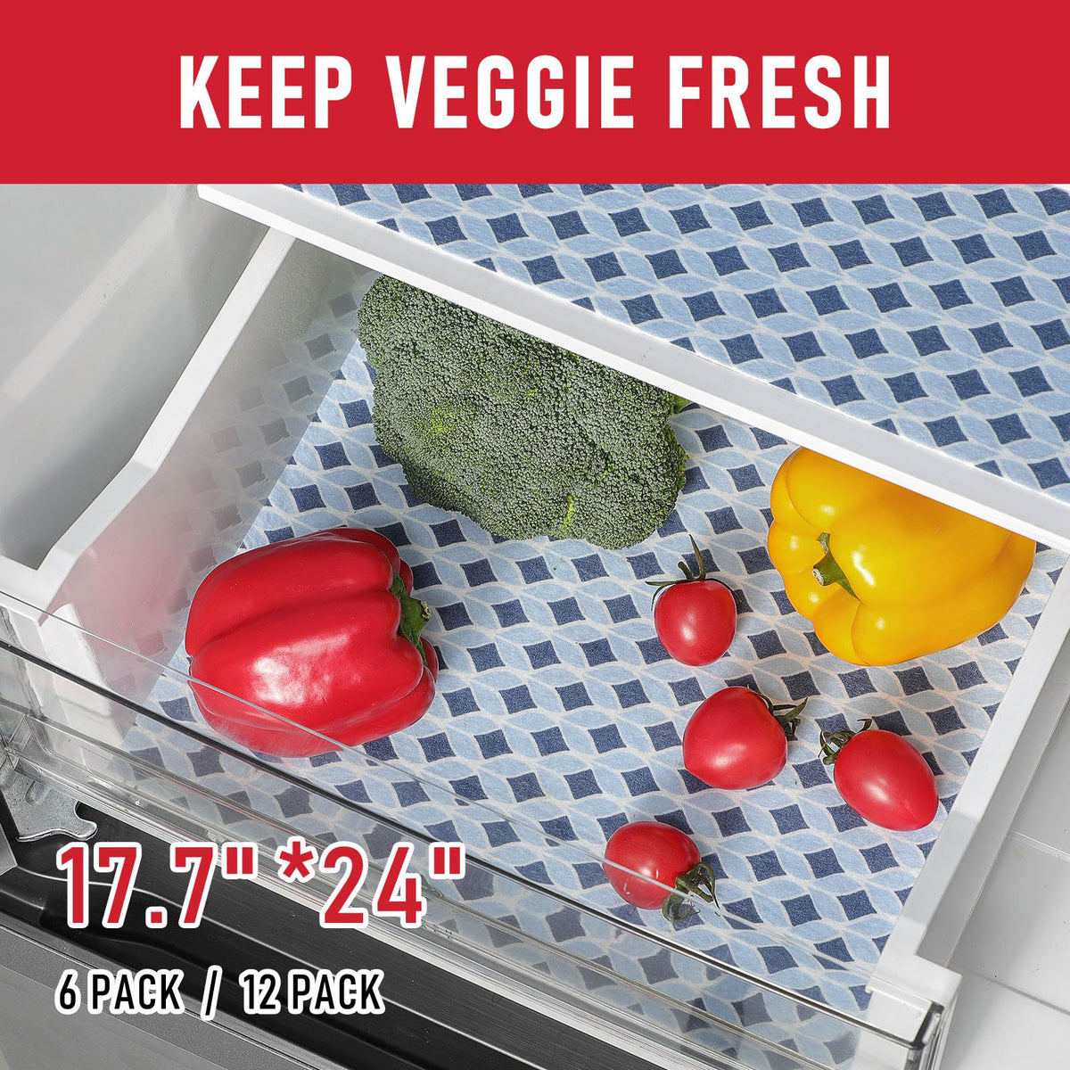 6 Pack Cloth Shelf Liners 17.7" × 24"