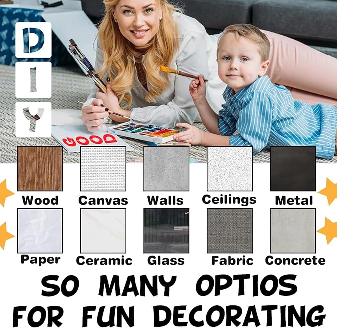BAMIDELE 6 Inch Letter and Number Stencils, 40 Pcs Reusable Plastic Alphabet Spray Paint Stencils for Painting on Wood, Wall, Fabric, Rock, Chalkboard, Door Porch, Signage, DIY Craft Decoration