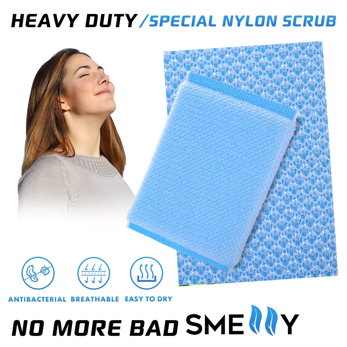 Nylon Cleaning Scrub Pad 12 Pack,Long-Lasting and Reusable Dishwashing Sponge,All-Purpose Scouring Pads Sponge for Kitchen,Bathroom