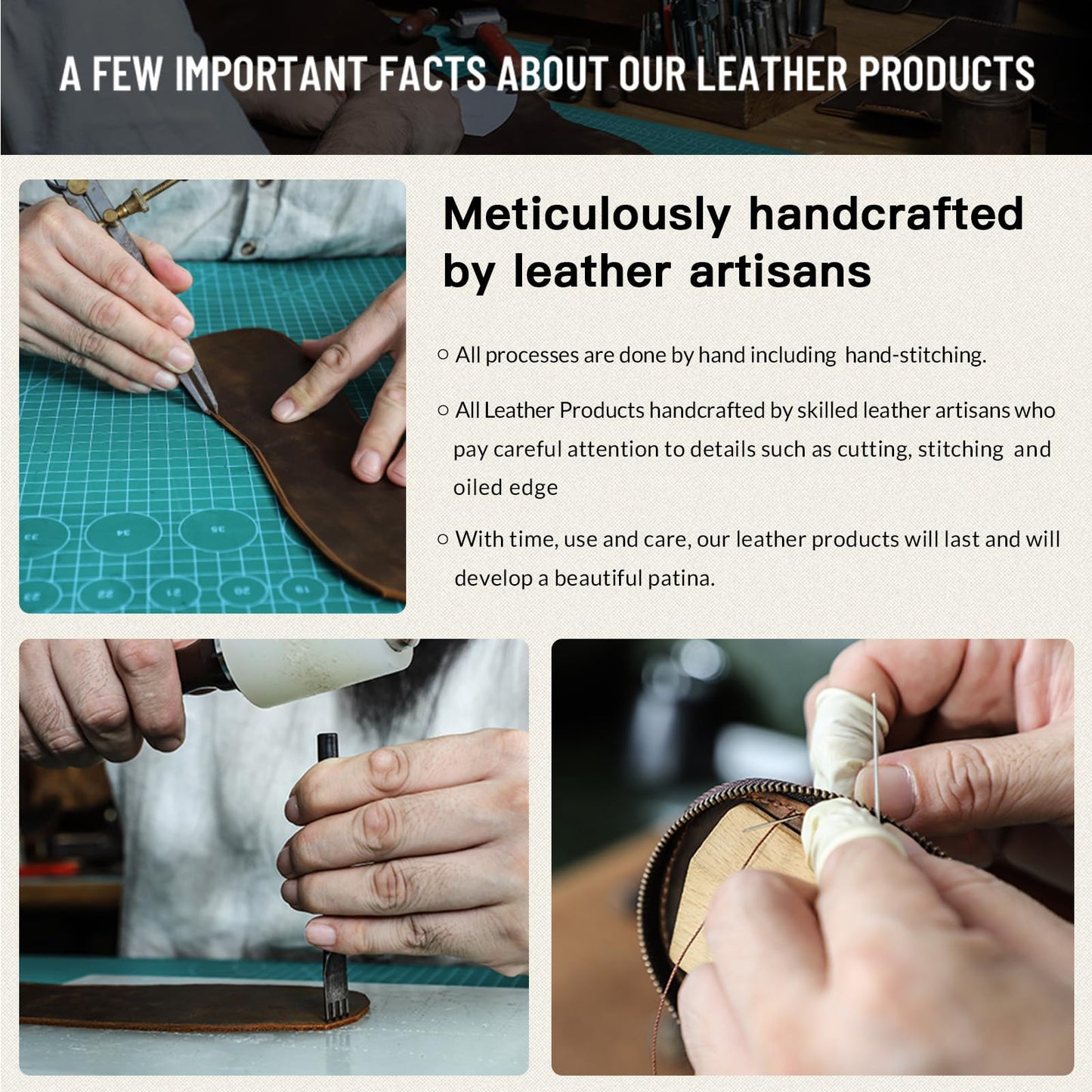 CONTACTS Full Grain Leather Empty Manicure Set Case Travel Nail Clipper Pouch for Men Personal Care Tools Pouch By Handmade (Case Only)