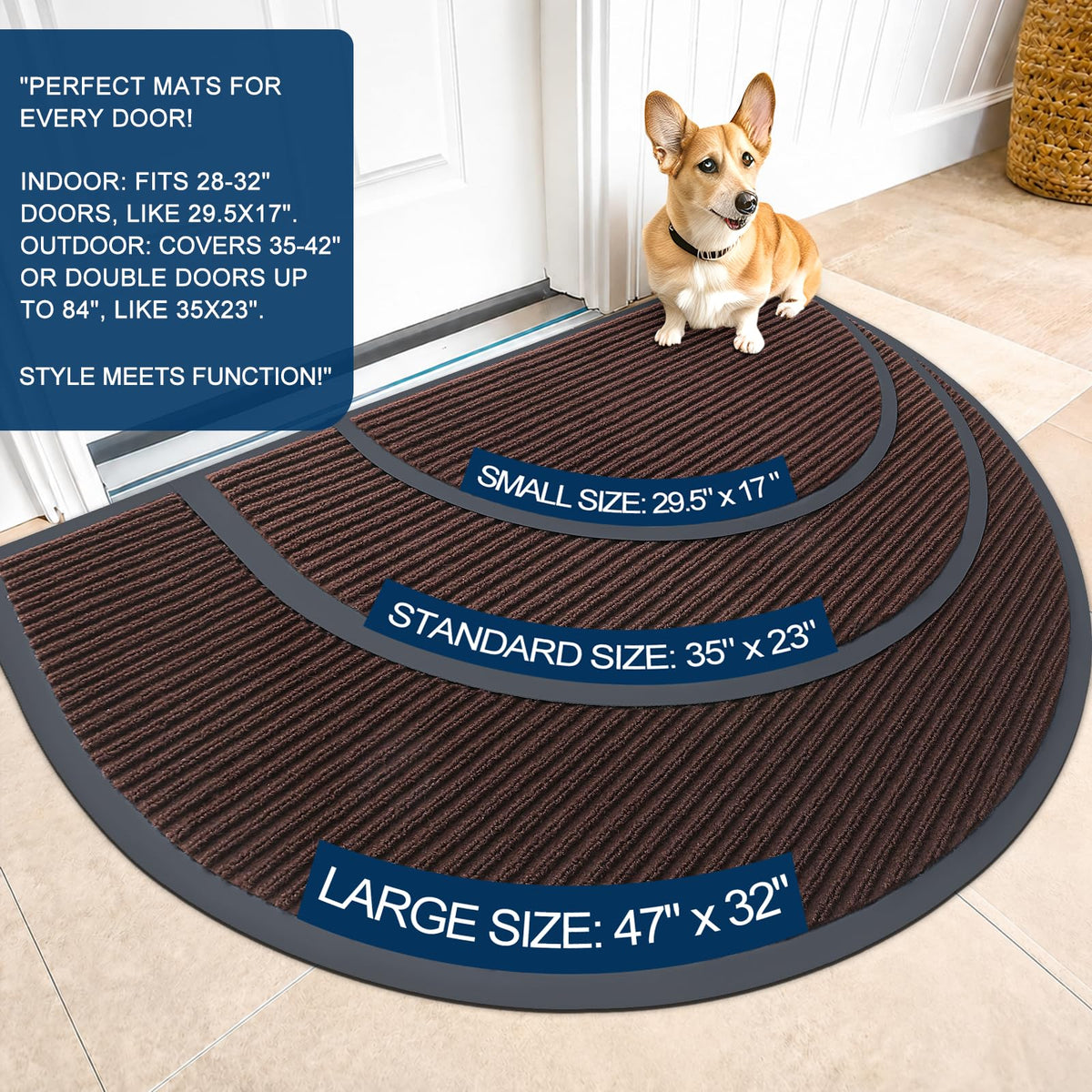 Half Circle Front Door Mat 47x23