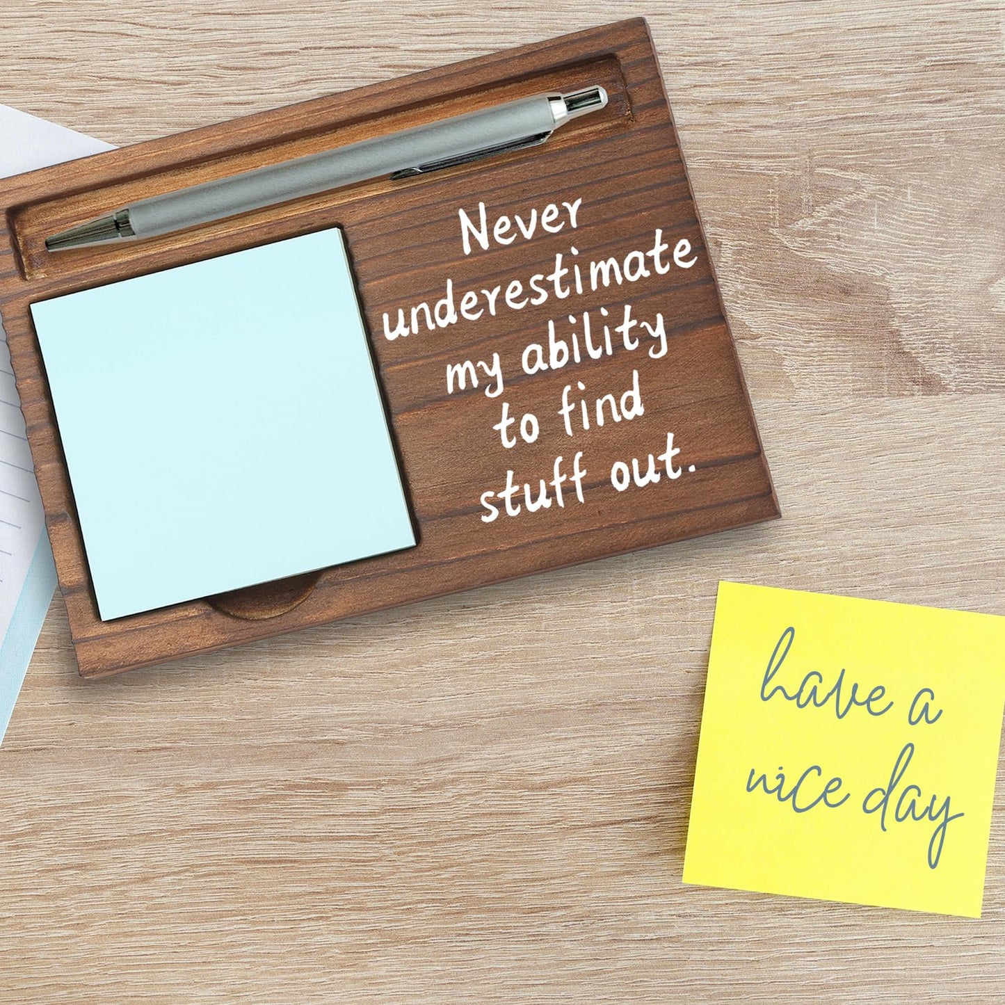 Pariveca Funny Coworker Gift Sticky Note Holder, Office Humor Desk Organizer Appreciation Thank You Gift for Coworker Friend Boss Mentor, Funny Desk Accessory PB069