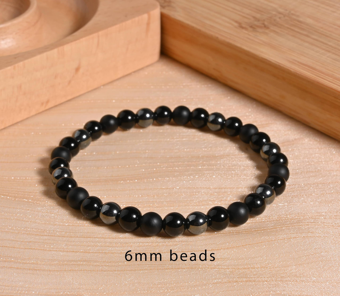 Gracayfr Black Tourmaline Bracelet Empath Protection Obsidian Onyx Triple Natural Stone Healing Crystals Spiritual Gemstone Stretch Bead Hematite