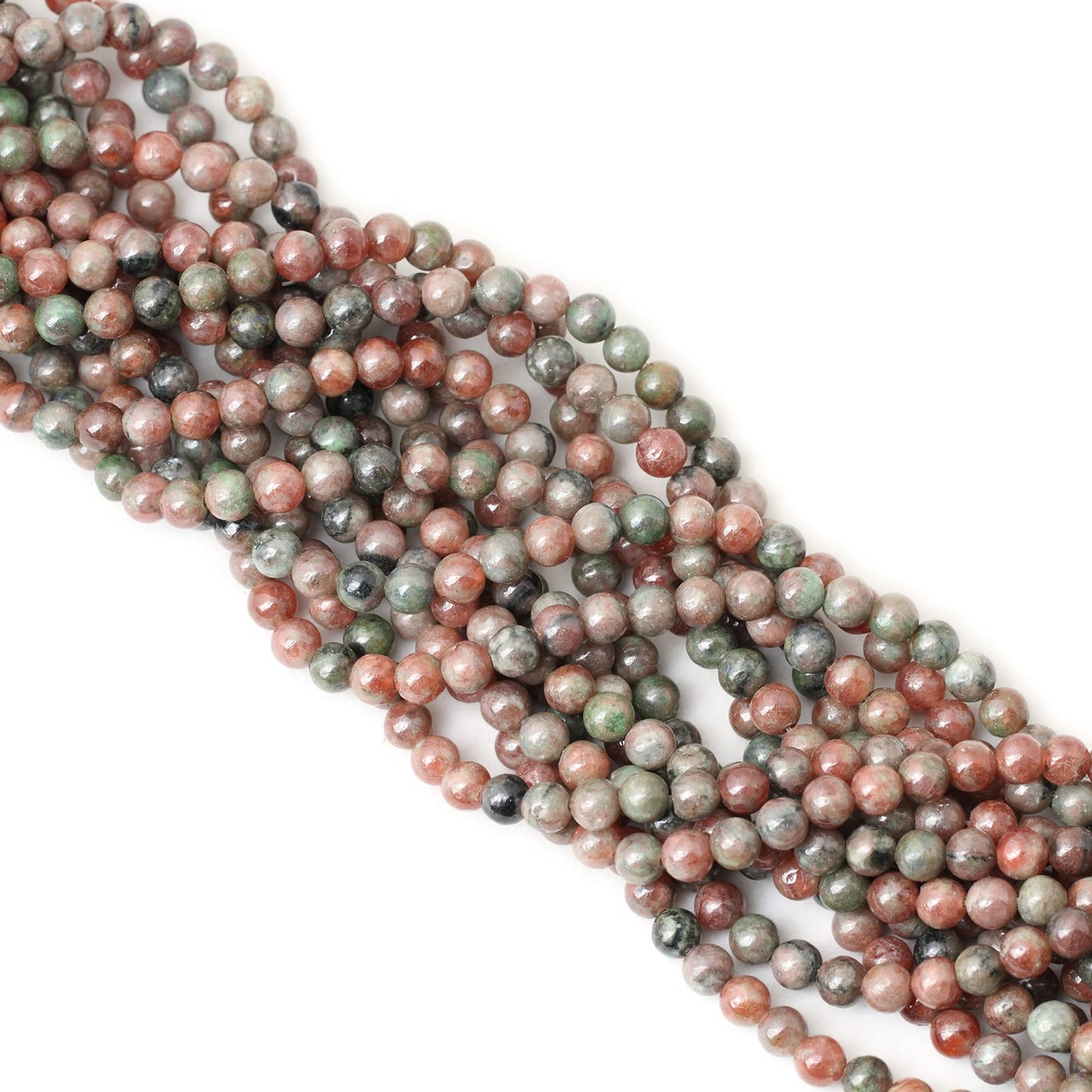 CHEAVIAN 60PCS 6mm Natural Kashgar Garnet Gemstones Round Loose Beads for Jewelry Making 1 Strand 15"