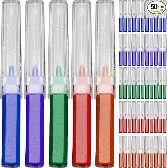 B Rush Interdental Advanced Fancy Brush for Braces, Oral Teeth Cleaning, Dental Disposable Soft Flossing Brushpicks Removes Plaque, Tapered Head Reach Both Small Tight Gaps and Wide Spaces (50 Pcs)