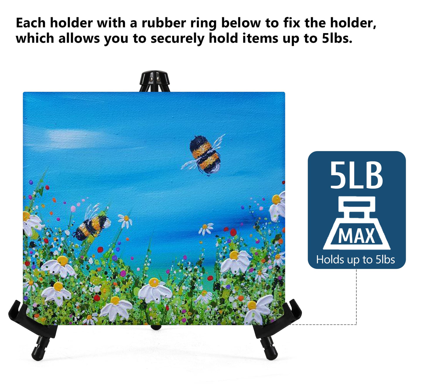 Somime 14" High Tabletop Instant Display Easel - Black Steel Small Tripod Easel Stand with Adjustable Holders for Pictures, Paintings, Posters and Store Signs(2 Pack)