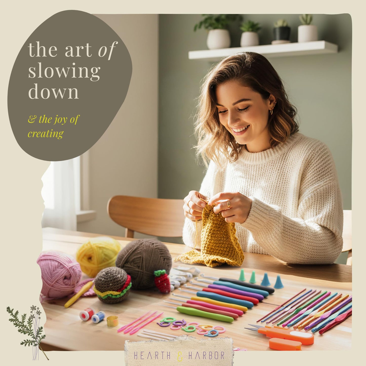 Learn to Crochet Kit for Beginners Adults – Beginner Crochet Kit for Adults and Kids, 80 Piece Crochet Set with Step-by-Step Guide and Projects Book, Crochet Starter Kit, Crochet Yarn, and Hooks