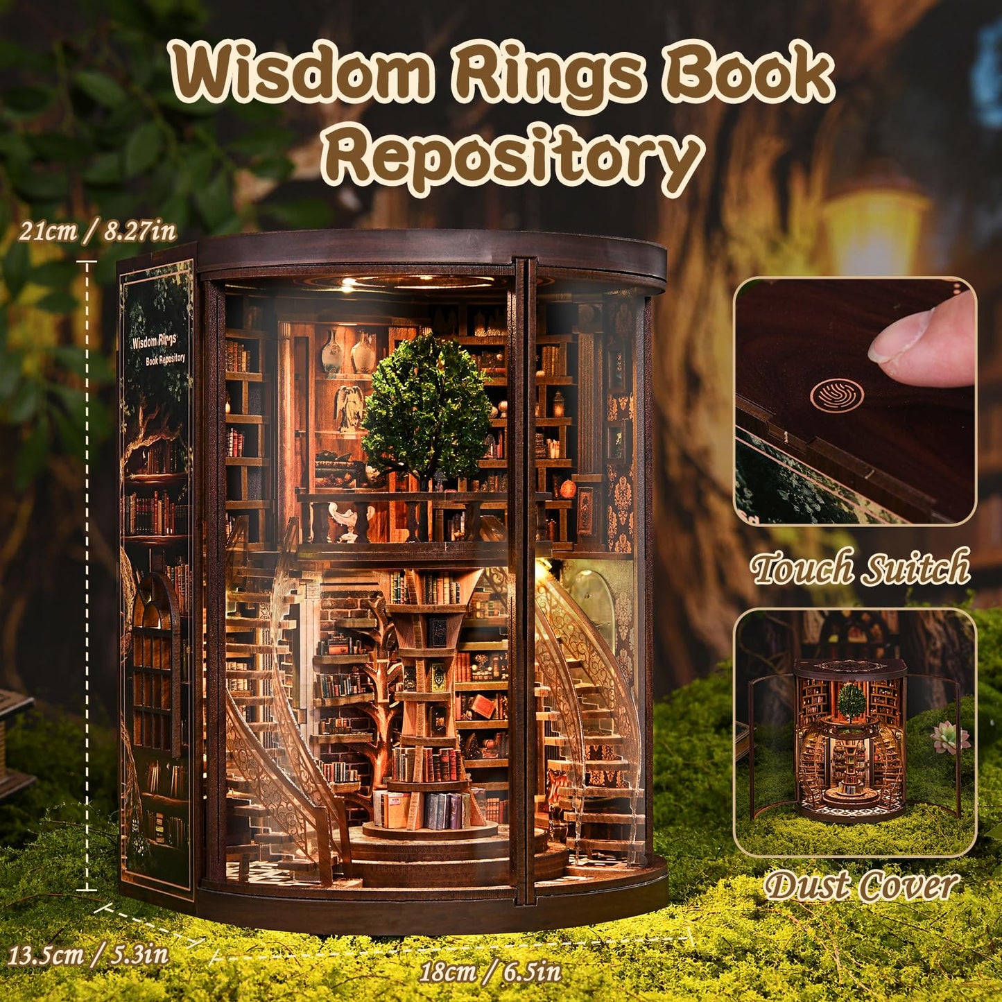 Sagiterra Book Nook Kit，DIY Miniature Dollhouse Kit (DH-W YR)