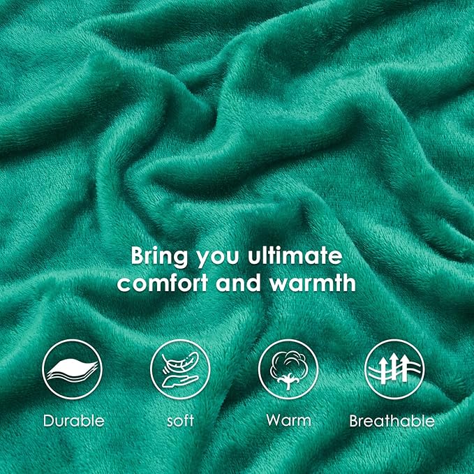 SOCHOW Sherpa Fleece Throw Blanket, Double-Sided Super Soft Luxurious Plush Blanket Twin Size, Malachite Green, 60x80 inches