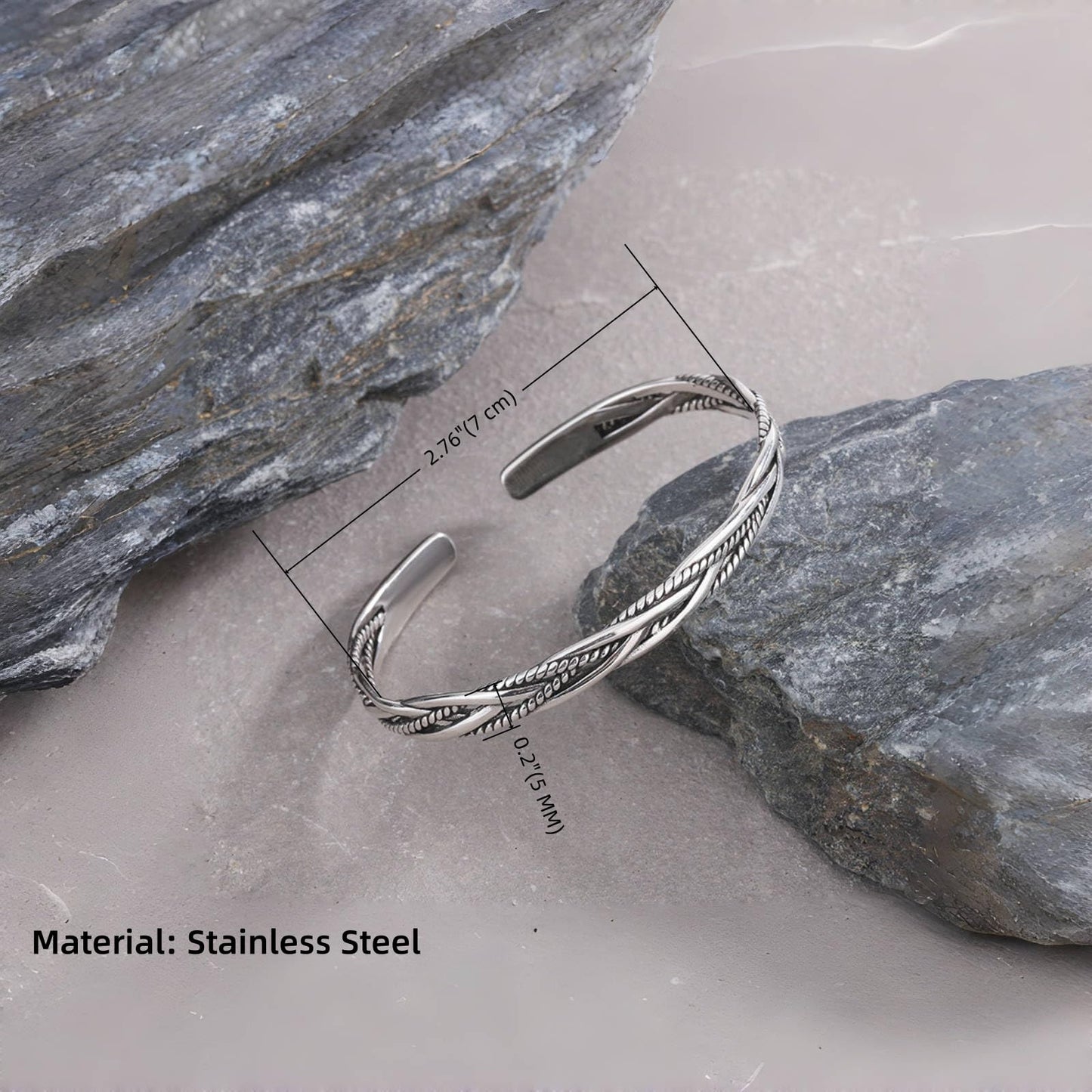 Handmade 925 Sterling Silver Bangle Bracelet For Men Weave Bangle Bangle Simple Silver Cuff Bangles Open Adjustable Bangle Bracelets For Women Men Vintage Statement Bangles Fashion Jewelry Gifts
