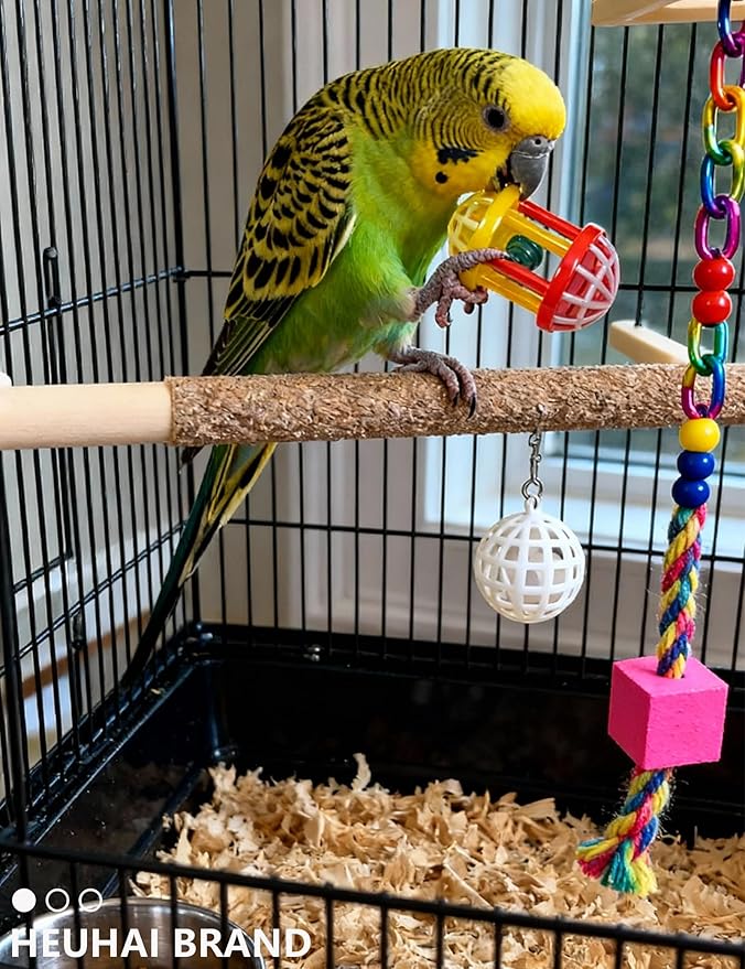 22 Pack Bell Rattan Play Balls Pet Bird Toys for Parakeets Small Birds