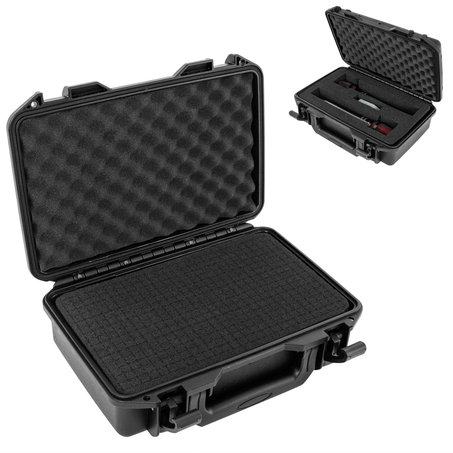 Hard Carrying Case,Shockproof Storage Box with Customizable Foam,11inch Portable Protective Tool Box for Microphone,Recorder,Electronics,Tools,Cameras,Equipment and More,11.6"x7.3"x2.8"