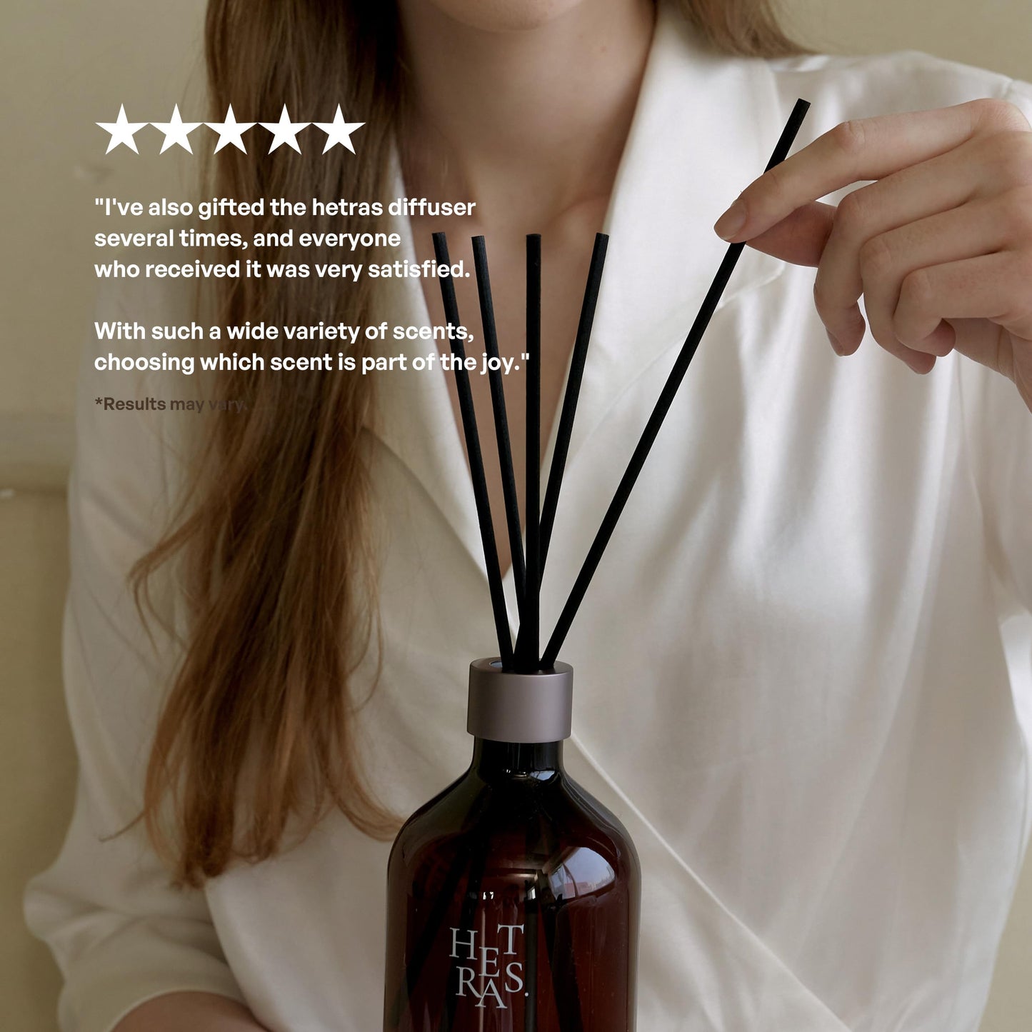 hetras. Premium Reed Diffuser (16.9 fl.oz / 500ml) 1Pack | White Shirt - Clean Linen Scent | Long-Lasting Luxury Fragrance with Reed Sticks for Home & Office | Gifts for Loved One