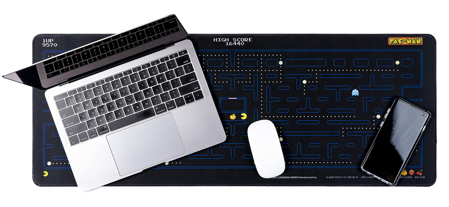 Paladone Retro Pac Man Large Gaming Mouse Pad for Desk Keyboard Mousepad Non-Slip