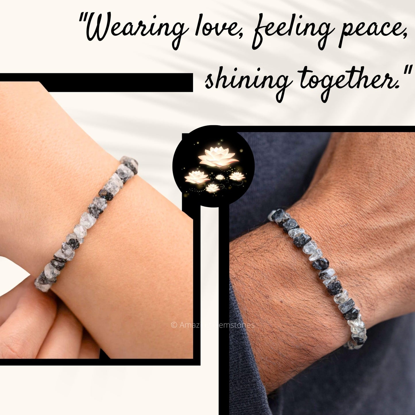 Amazing Gemstone Chips Bracelet (Black Rutilated Quartz)