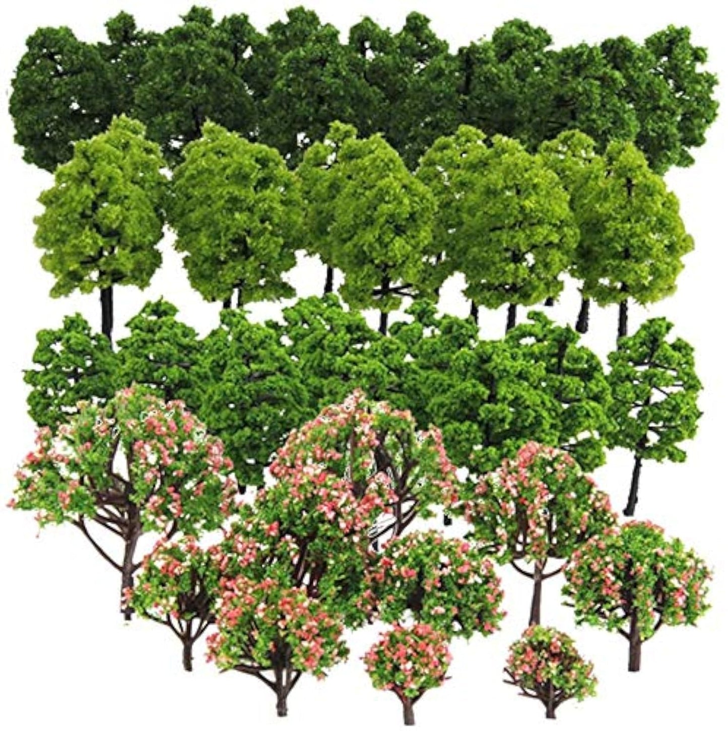 70-Pack Mixed Model Tree Train Trees Railroad Scenery Diorama Tree Architecture Trees for DIY Scenery Landscape