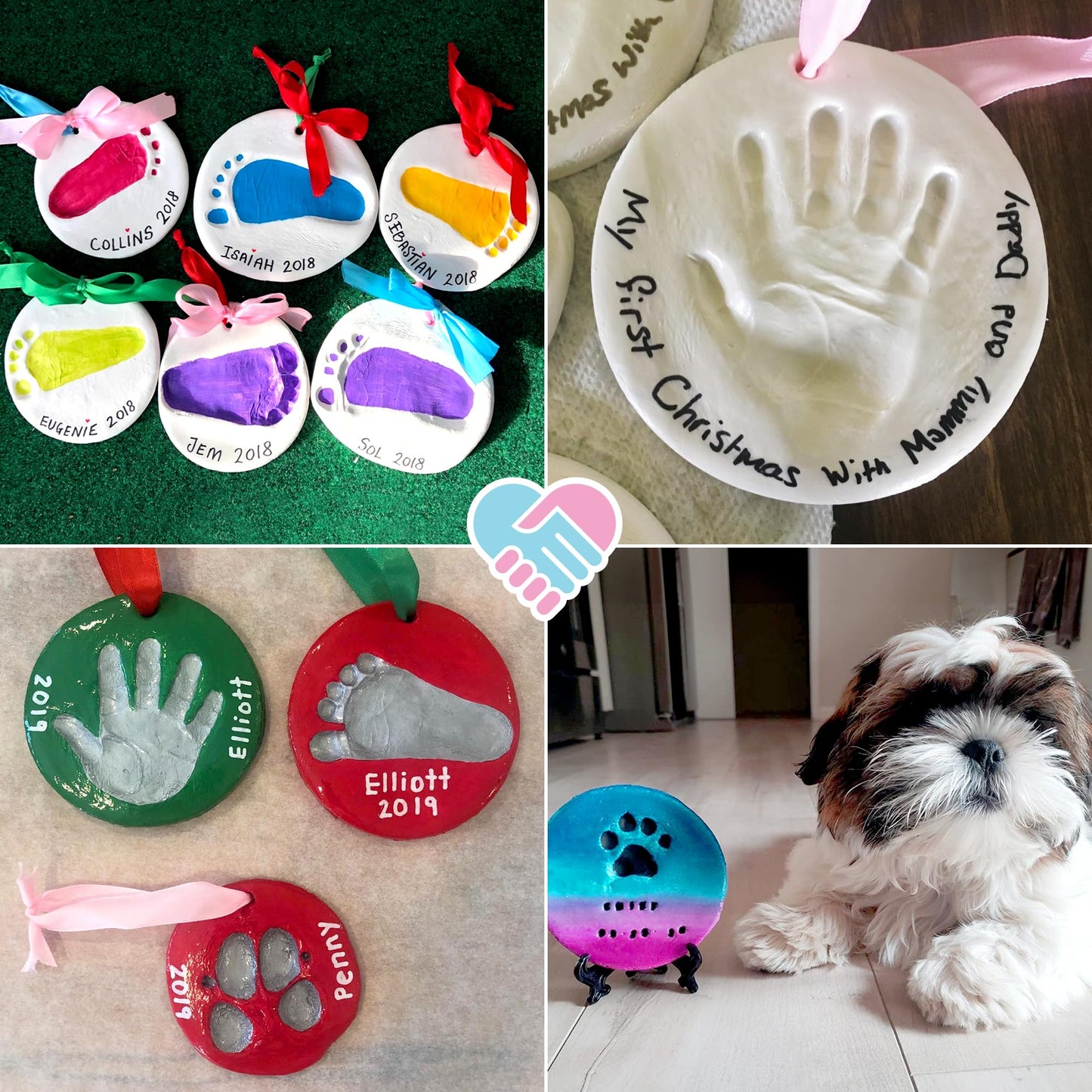 Casting Keepsakes Baby Handprint Ornament Making Kit (Includes Paint Set) Ornament Making Kit for Kids - Baby Hand and Footprint Clay
