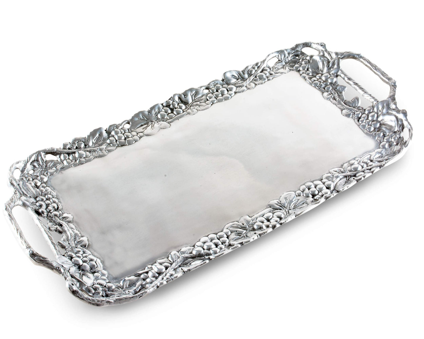 Arthur Court Designs Metal Aluminum Grape Decorative Serve Ware Serving Tray/Platter 21 inch x 10 inch