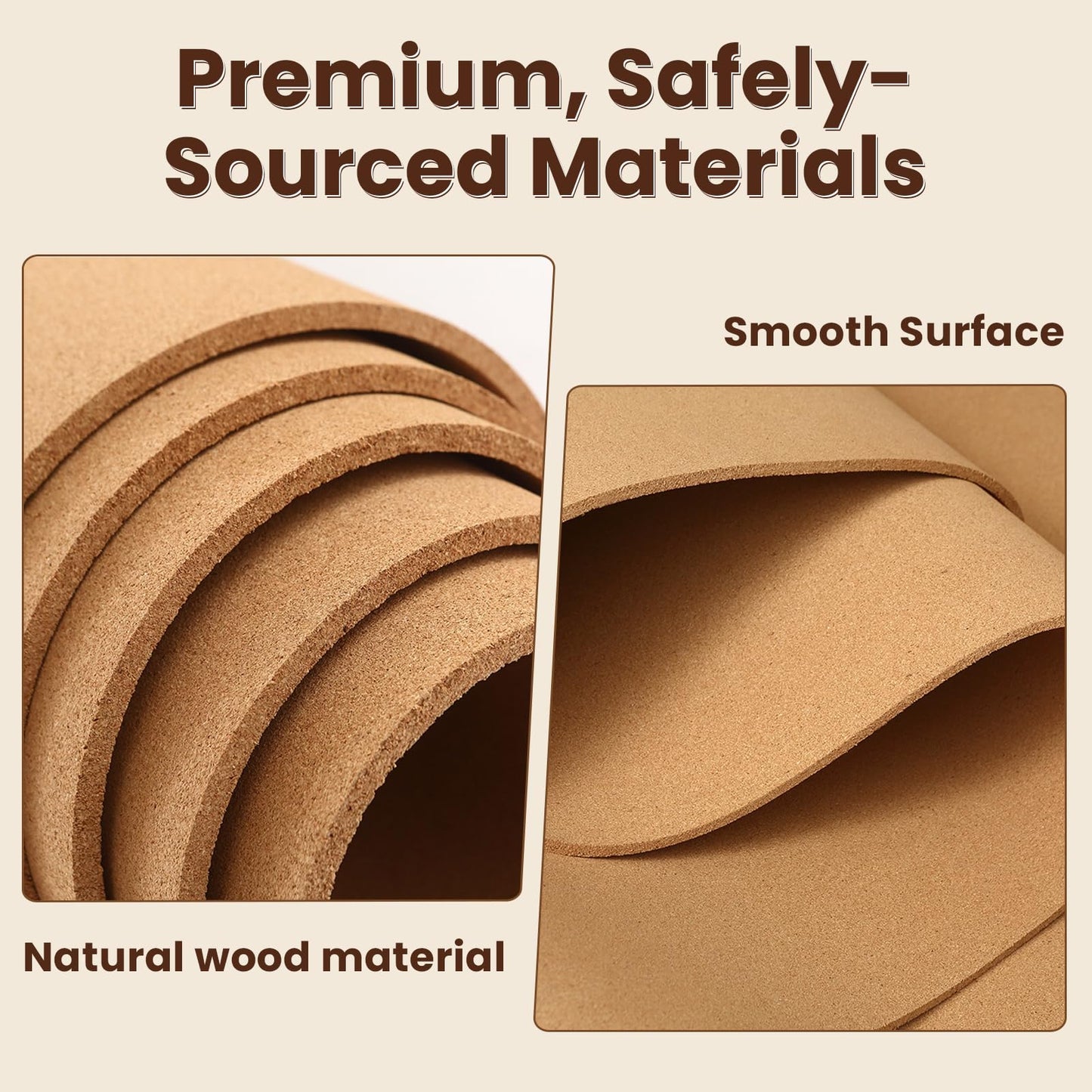 Cork Board Roll, Thick Bulletin Board Cork Sheet for Wall Dart, Crafts, DIY Projects (Small-16 x47 x1/4"-6 mm)