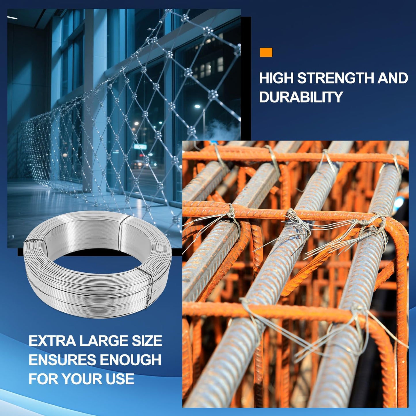LEIFIDE Wire in Galvanized, 18 Gauge x 1000ft Hardware Cloth Roll Tie Tool Annealed Galvanized Steel Hobby Wire Flexible Reel for Home Decoration Industrial(Silver)