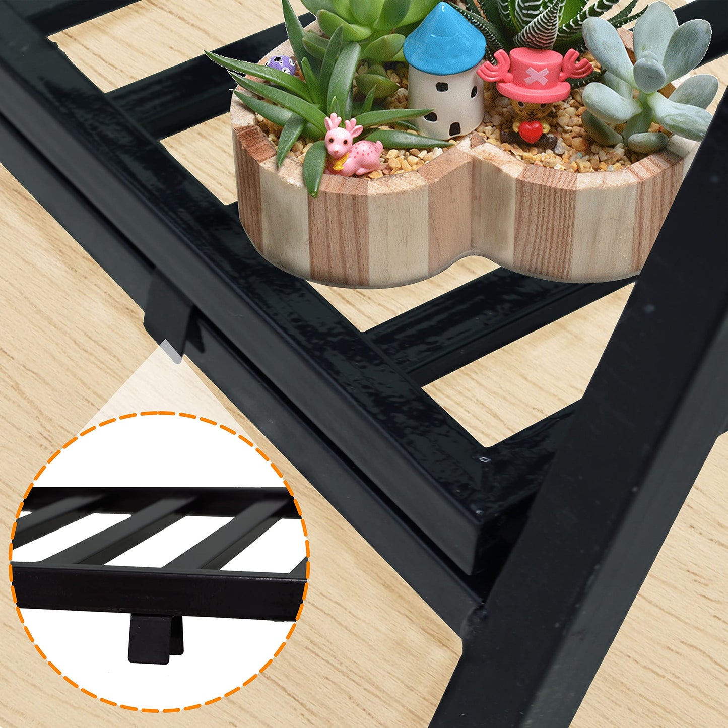 Gardzen Heavy Duty 3 Tier Metal Plant Stand, Flower Display Rack, Planter Shelf Holder Storage for Indoor Outdoor Use Clearance