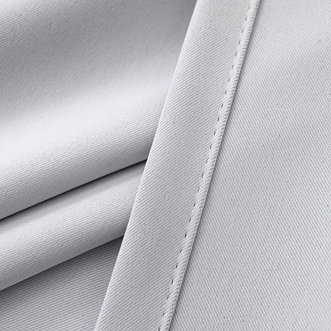 Pickluc Greyish White Cafe Curtain (Half Window Curtain) 36 Inches Length, Rod Pocket Small Kitchen Curtain, Short Blackout Curtain for Small Window, 30" Wide and 36" Long, 2 Panels
