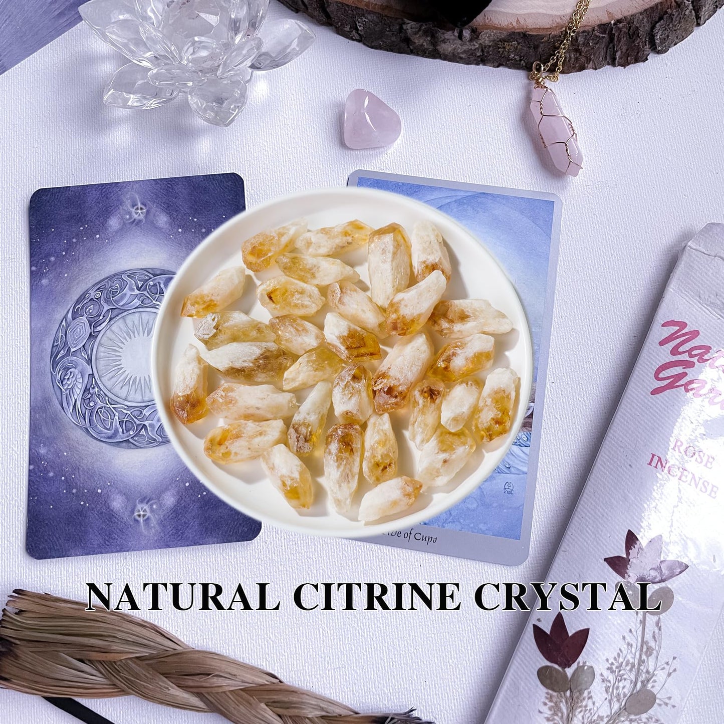 Apengshi 0.97 lb (440g) Natural Citrine Crystal Points Irregular Rough Crystal Stone Raw Crystal Gemstones Bulk Chakra Stones Meditation Reiki Collect Handmade DIY