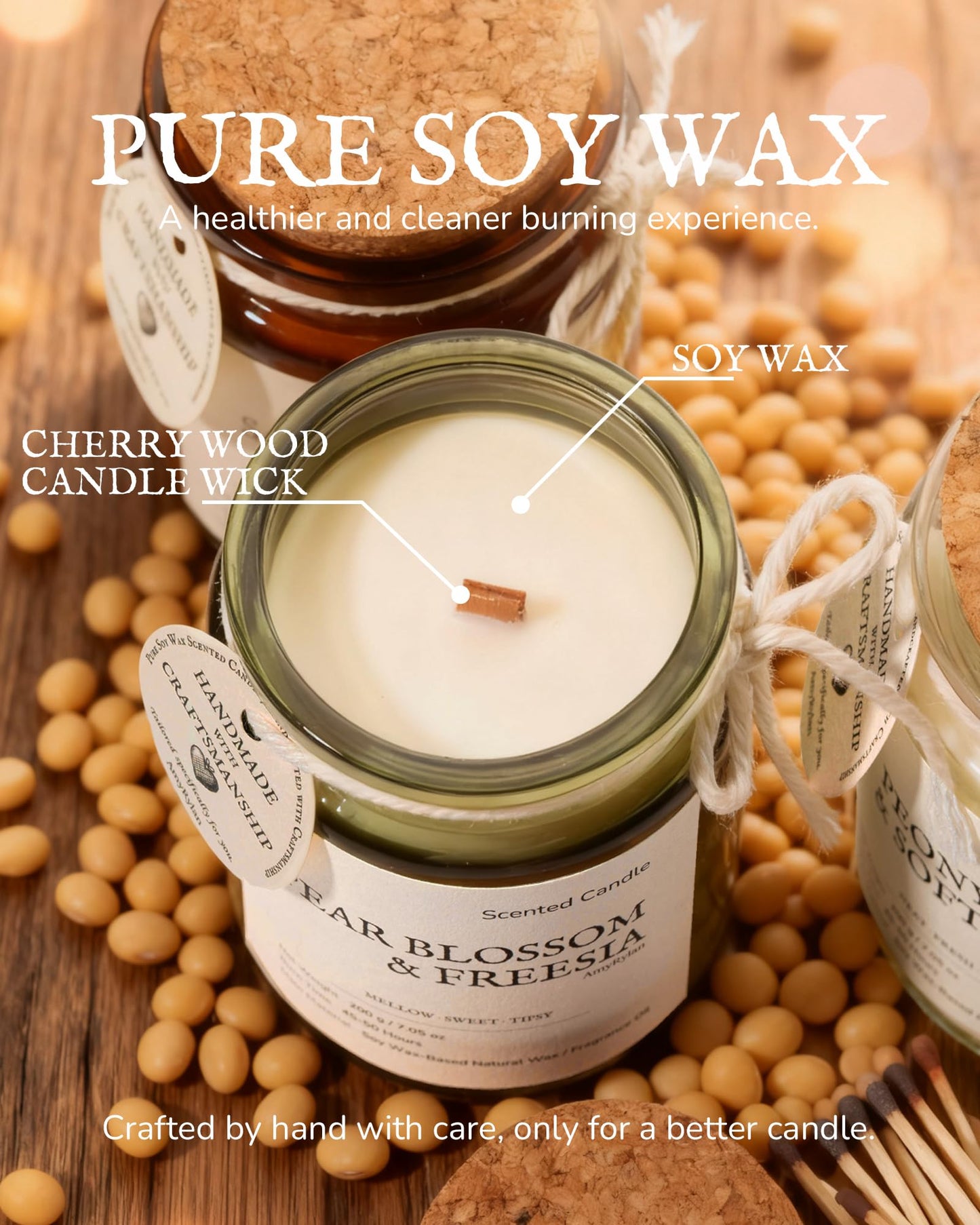 3 Pack Non-Toxic Soy Wax Scented Candles Gift Set for Women, 21.15oz Wooden Wick Candle for Home, 135H Long Burn Time, Aromatherapy Candles, Birthday, Anniversaries, Wedding, Christmas