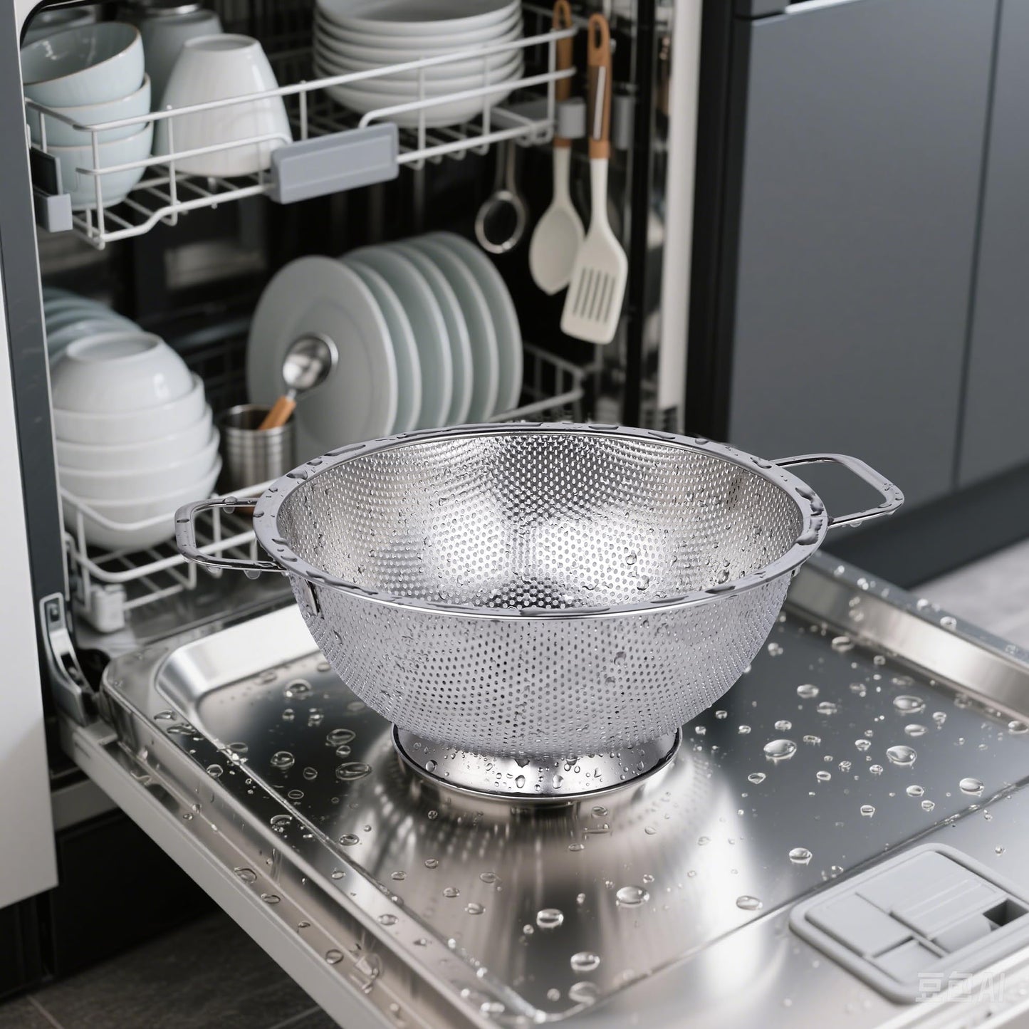 Kaishun Colander Stainless Steel 3-Quart, Kitchen Strainer for Pasta, Fruits Vegetables, Dishwasher Safe