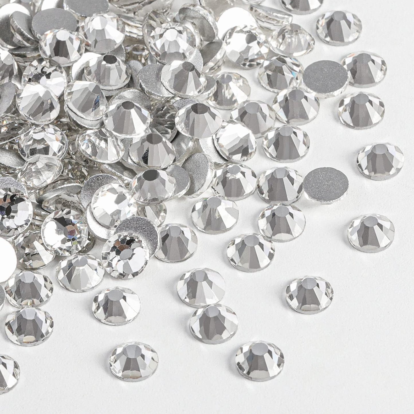 Beadsland 2880pcs Flat Back Crystal Rhinestones Round Gems for Nail Art and Craft Glue Fix, Crystal,SS20,4.6-4.8mm