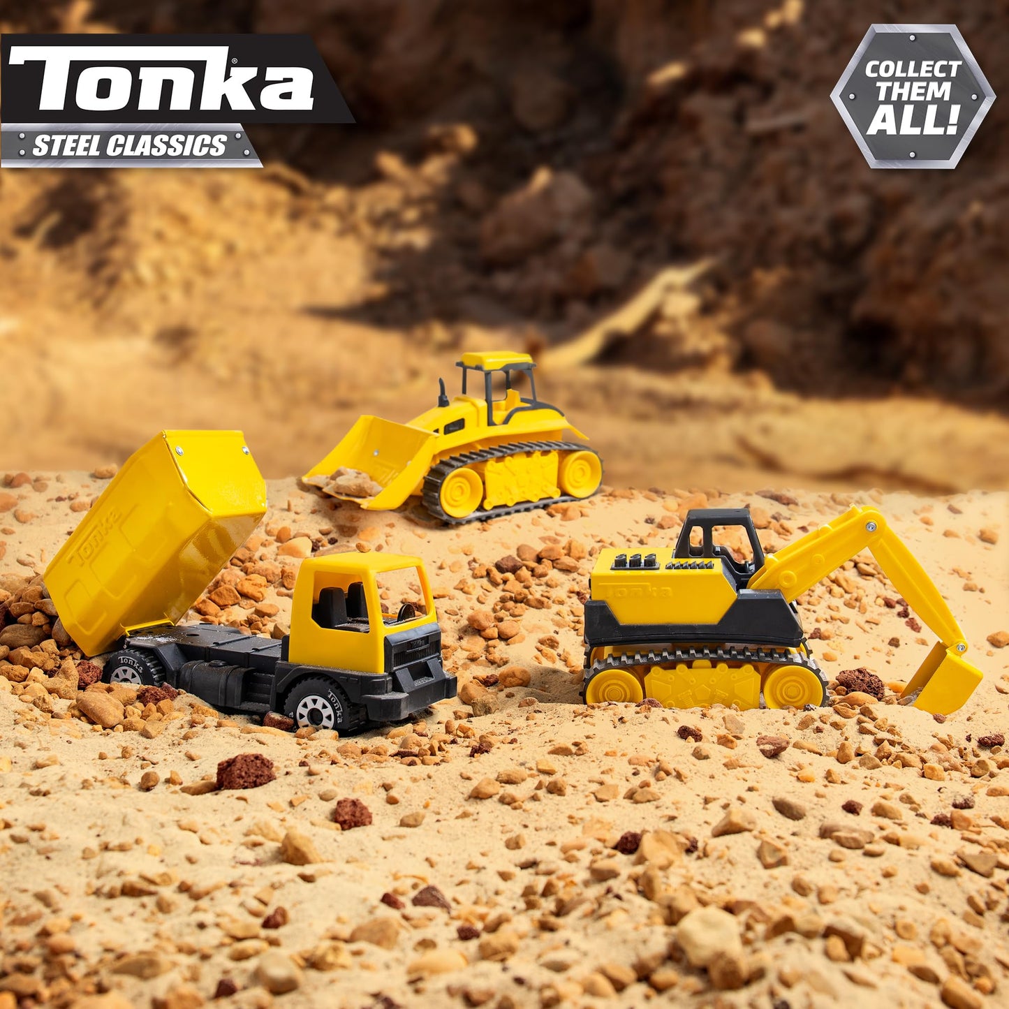 Tonka - Steel Classics Giga Series - Dump Truck & Excavator, 2-Pack - Amazon Exclusive