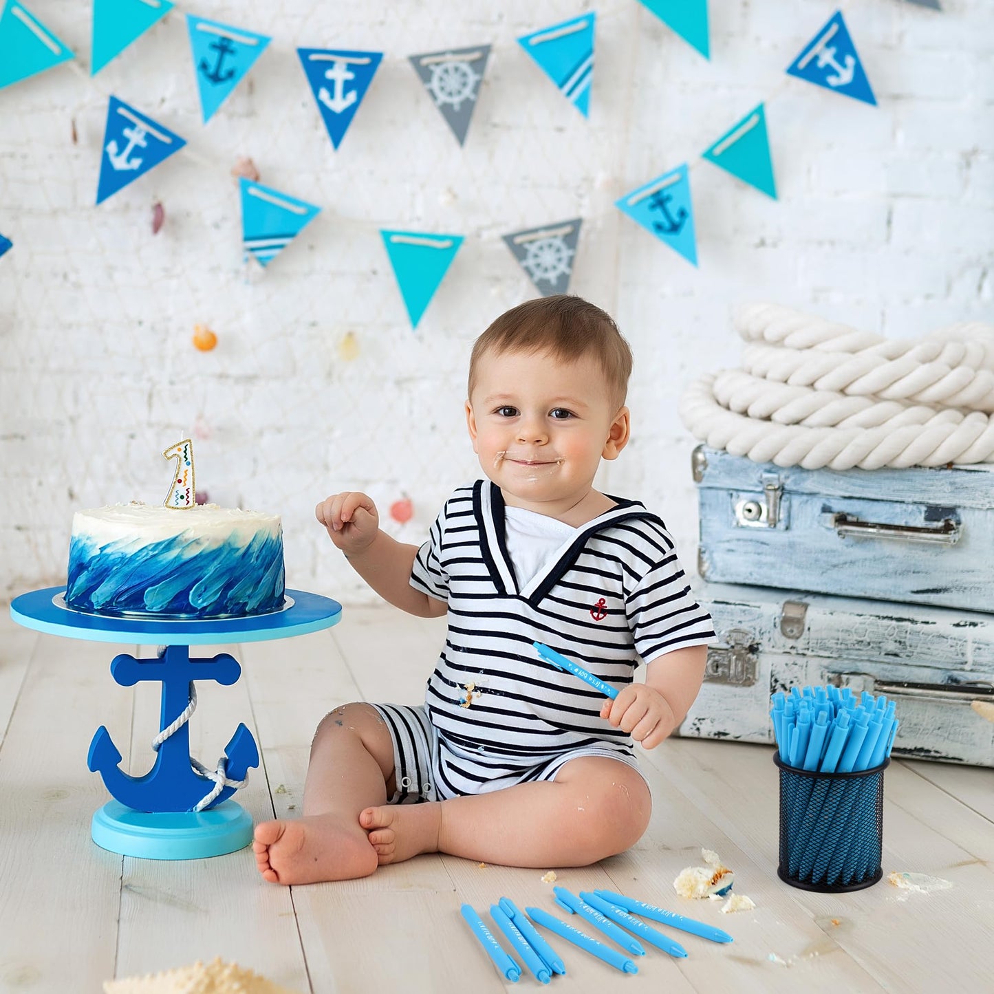 Aodaer 60 Pieces It's a Boy Baby Shower Ballpoint Pens, Retractable Gel Pen with Soft Grip, Comfortable Black Ink Pens for Boys Baby Shower Favors Party Guests Gifts