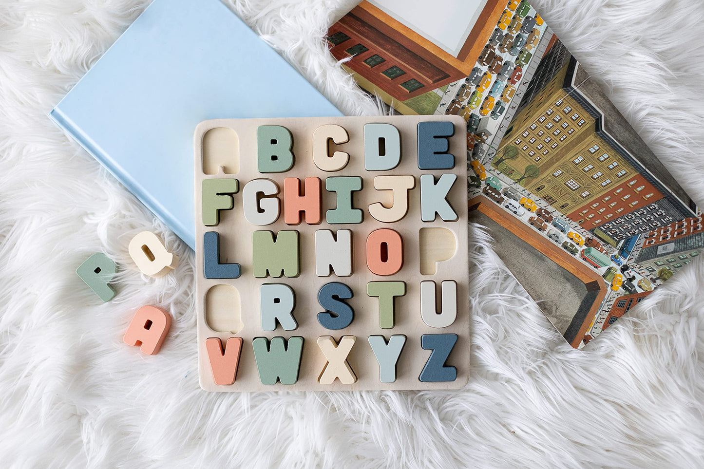 Pearhead Wooden Alphabet Puzzle, ABC Learning Toy for Toddlers, Montessori Educational Puzzle Board
