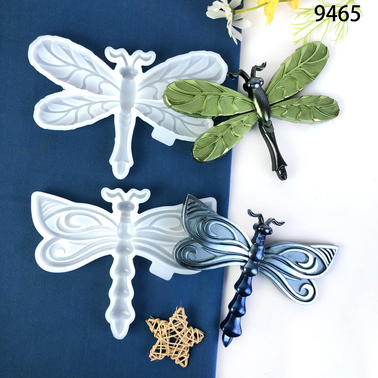 3D Dragonfly Wall Decor Silicone Mold Set, Resin Casting Molds for DIY Crafts, Home Decoration, 3 Pieces Resin Casting molds for Dragonfly handicrafts