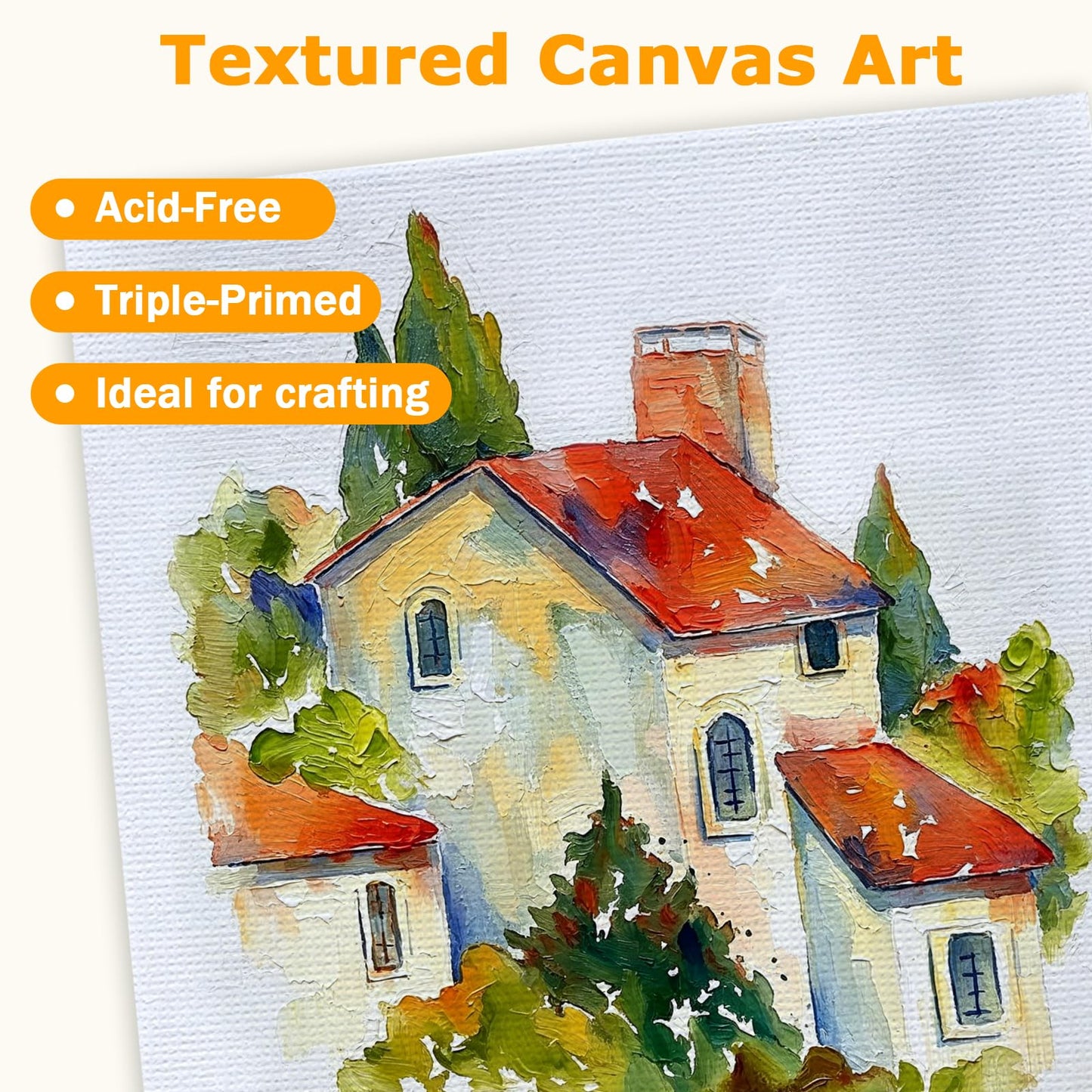6 Pack Mini Canvas and Easel Set 6''x8'' Small Blank Canvas Boards with Pine Wood Easels - Beginner Painting Kit for Acrylic Oil Watercolor &Crafts - Ideal for Tabletop Display and DIY Art Projects