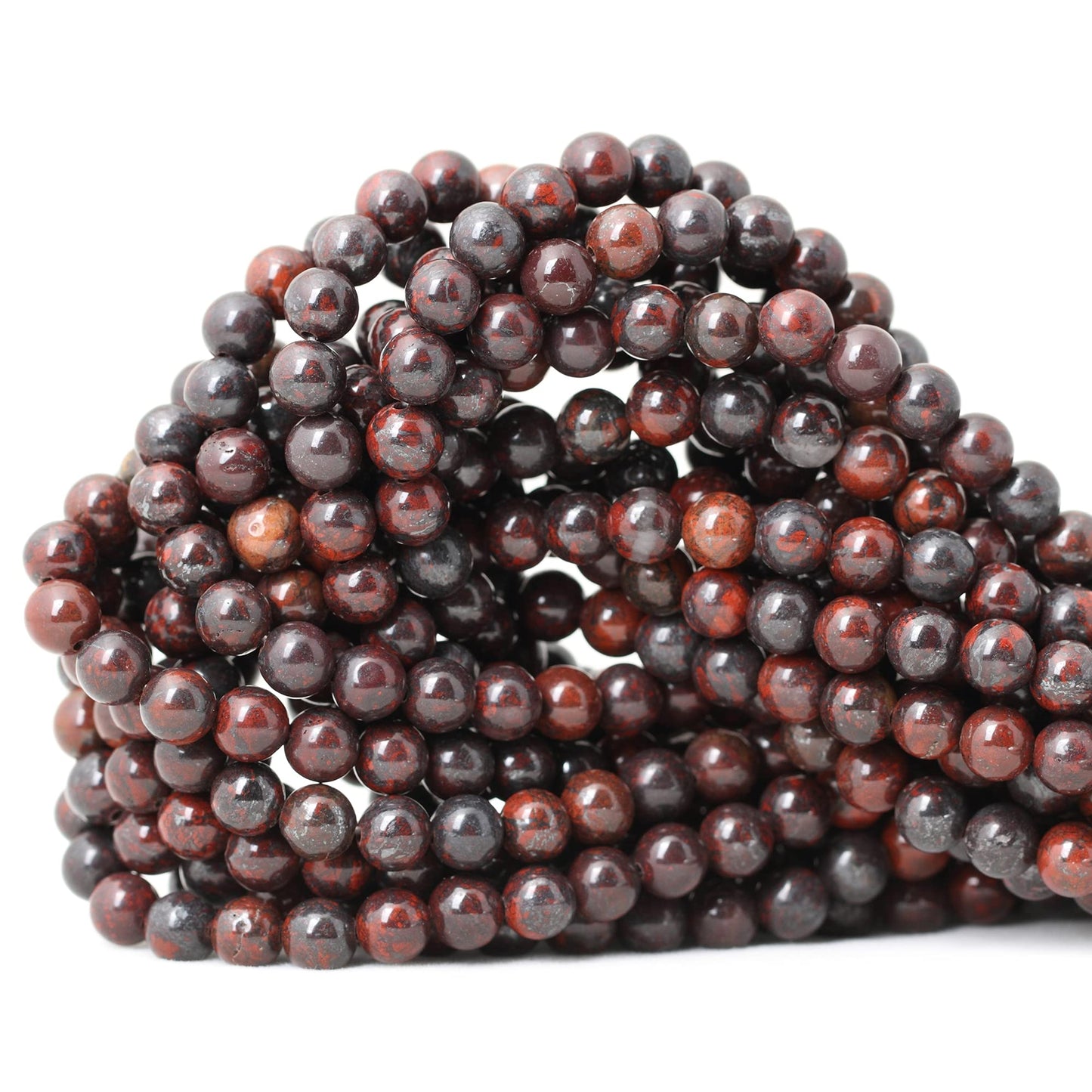 CHEAVIAN 60PCS 6mm Natural Brecciated Jasper Round Loose Beads for Jewelry Making DIY Bracelet Necklace Materials 1 Strand 15"