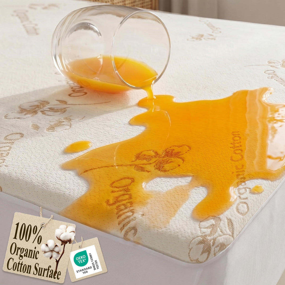 Organic Cotton Surface Mattress Protector Waterproof Full Size