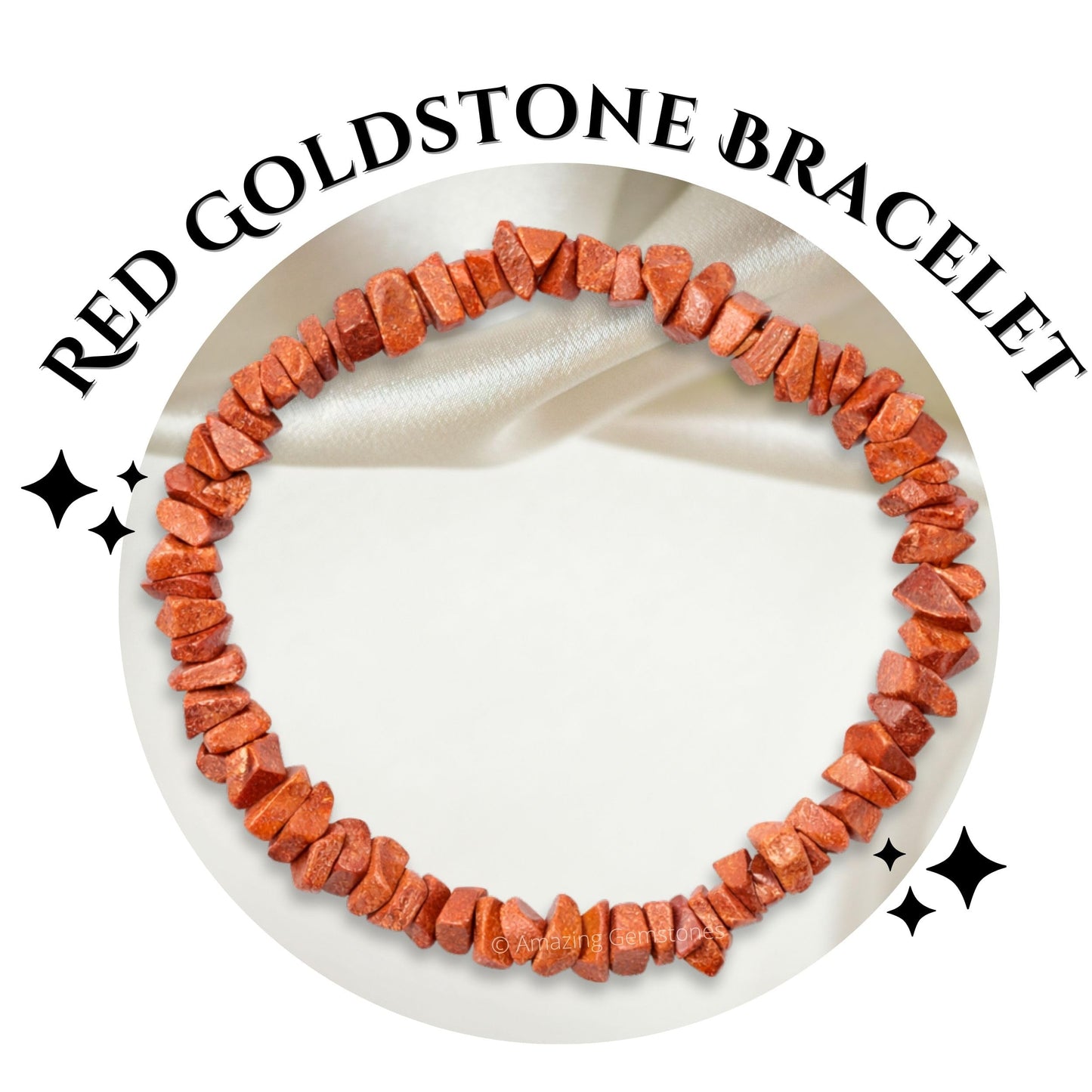Amazing Gemstone Chips Bracelet (Red Goldstone)