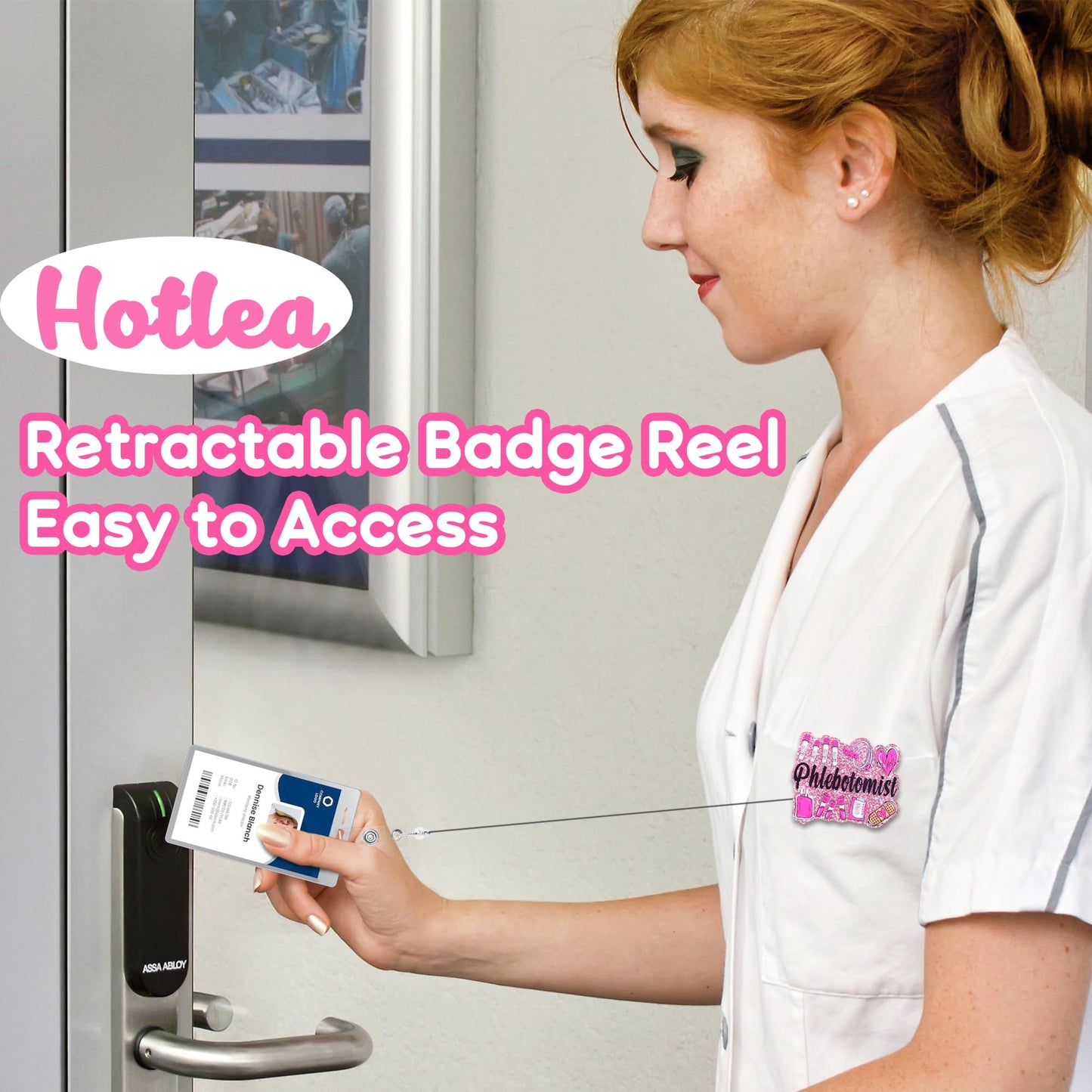 Hotlea 24 PCS Nurse Badge Reels Bulk Funny Badge Holders Retractable Clip Cute Nursing Medical Asssitants RN LPN CNA Nurses Week Gift Accessories for Work