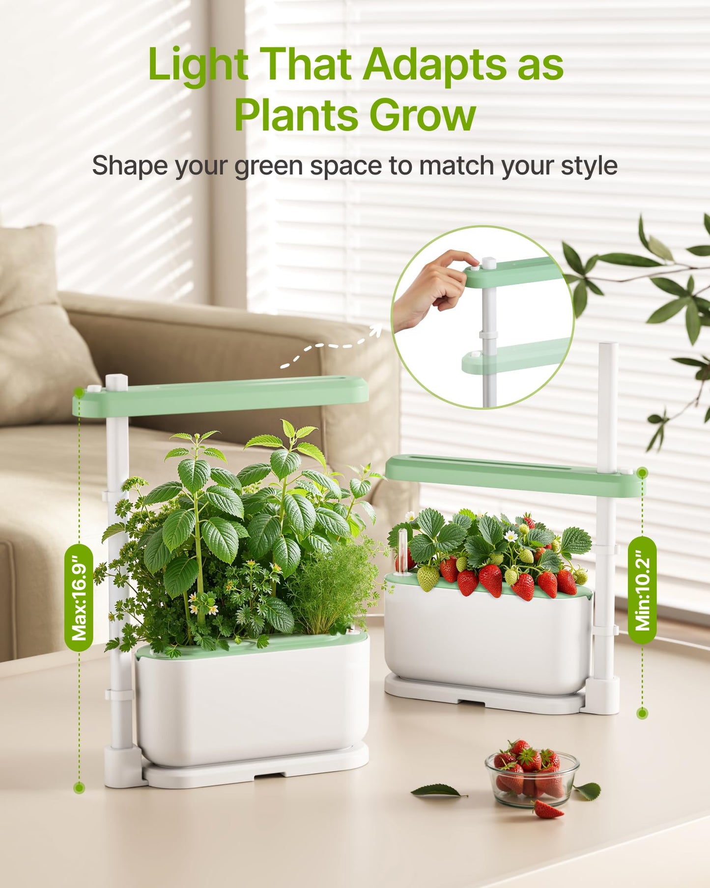 SUNCOZE Hydroponics Growing System Kit with 3 Pods – Full Spectrum LED Grow Light, Adjustable Height Indoor Herb Garden, Compact Hydroponic System for Beginners，Gardening Gifts