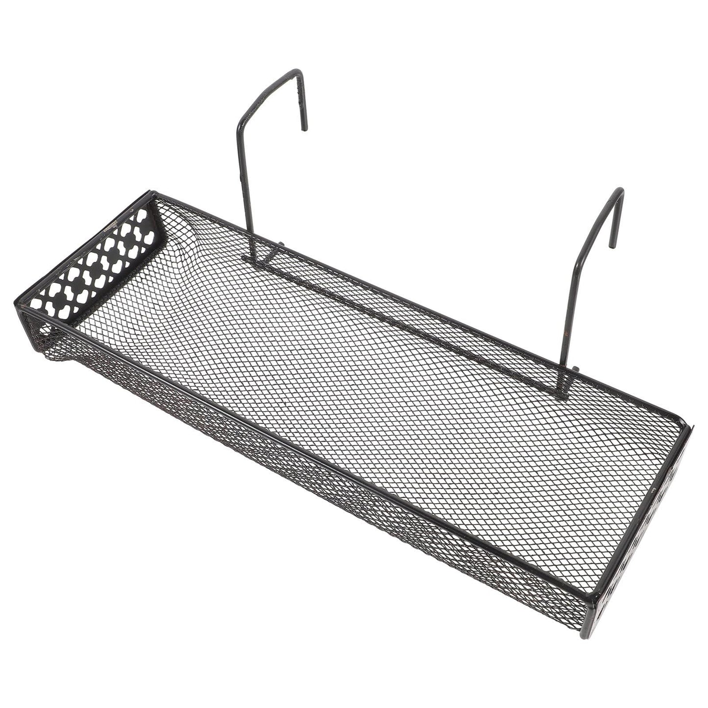RUNROTOO Black Metal Hanging Plant Stand Hooks Indoor Flower Rack Balcony Garden Patio Railing Shelf